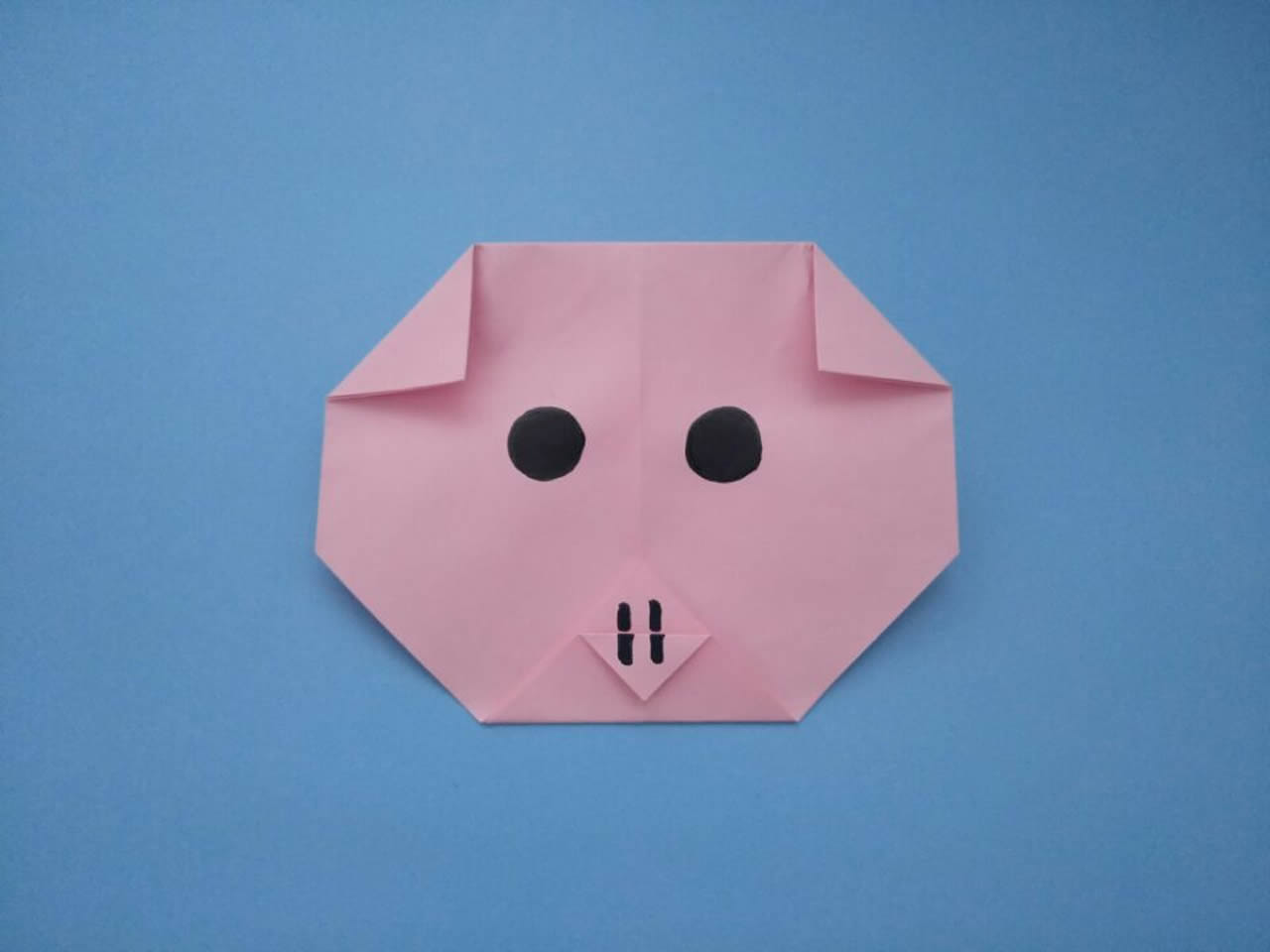 一张纸能折成可爱的小猪，做法简单让人想不到，儿童益智手工折纸
